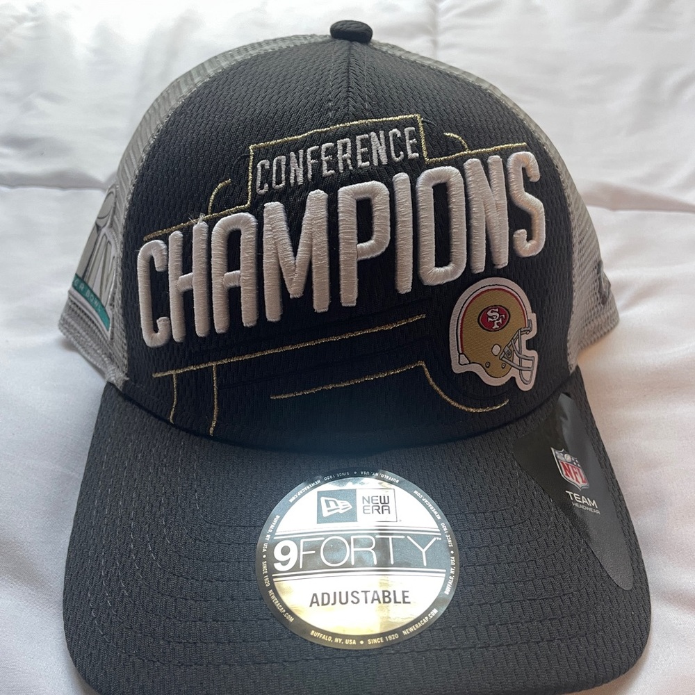 New Era Black and Gray 49ers Conference Champions SnapBack Hat